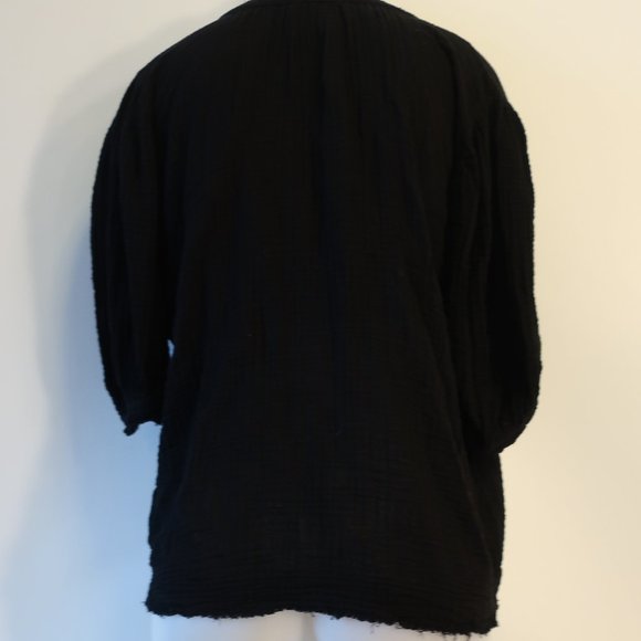 Womens 9Seed Resort Black Gauzy Top P/S * - Picture 11 of 12